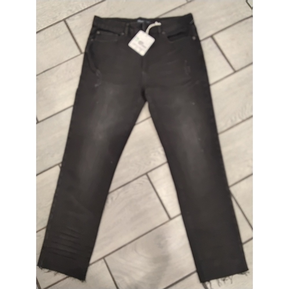 NWT AEROPOSTALE Women Black‎ Skinny Taper Jeans Distressed Raw Hem Size 32/30